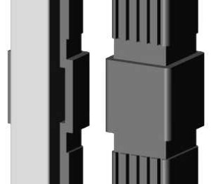 Rechte Buisverlenger Vierkant Met Staalkern PA 30×30 – RSPA4K-30