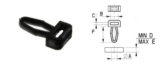 Kabelbinderhouder 3.2×4 schroefgat 3.2 zwart / 142004059902