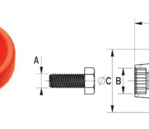 Kartelknop – Type Opzetknop Zeskant – Oranje – C 20 , B 10